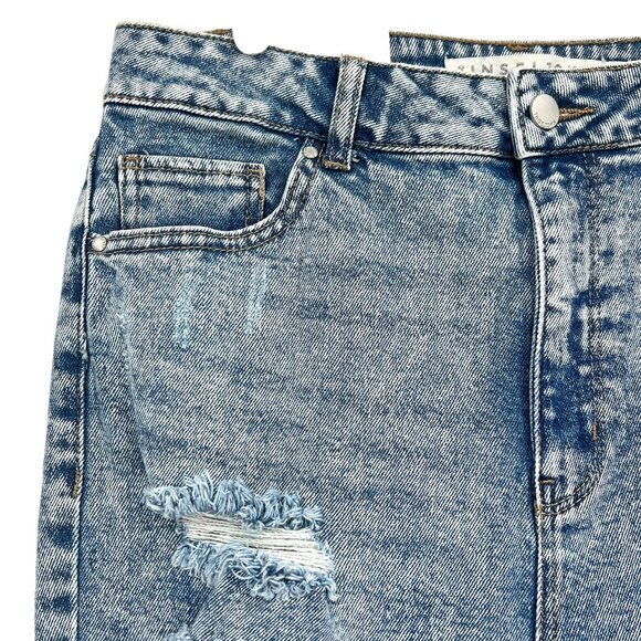 NWT Tinseltown Women's The Mom Jeans Size 13 High Rise Distressed Blue Stretch - Picture 5 of 10